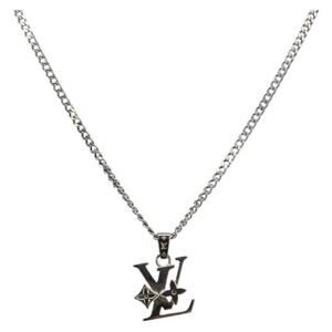 Louis Vuitton Monogram Row Necklace Metal Silver